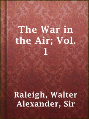 cover image of The War in the Air; Vol. 1